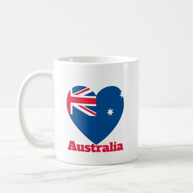 Australien Heart Flagga Kaffemugg (Vänster)