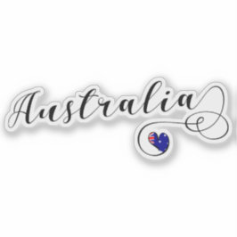 Australien Heart Flagga Klistermärken