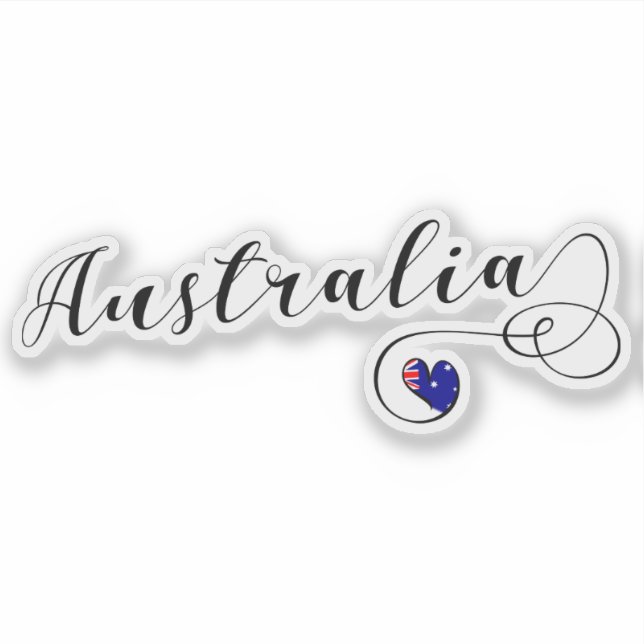 Australien Heart Flagga Klistermärken (Framsida)