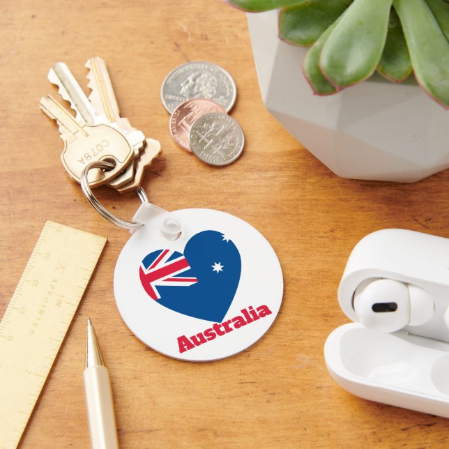 Australien Heart Flagga Nyckelring (Skrivbord)
