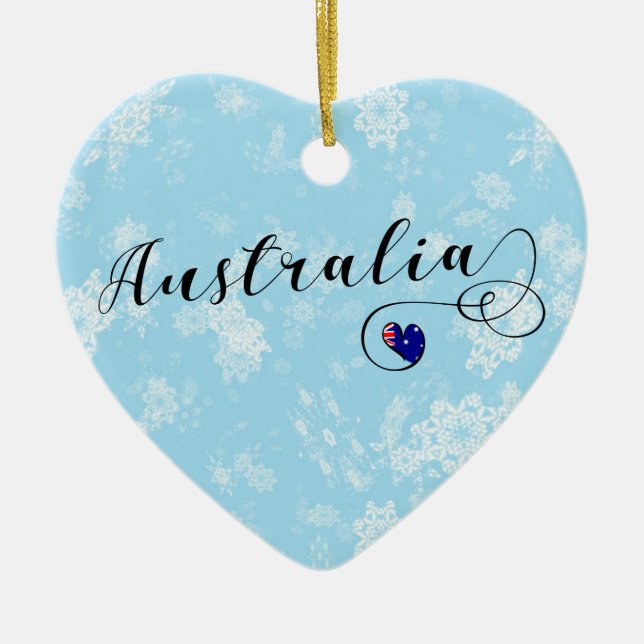 Australien Heart, Julgran Ornament (Framsidan)