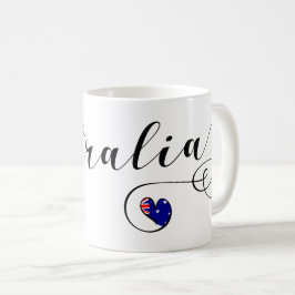 Australien Heart Mugg, Australien Flagga Kaffemugg