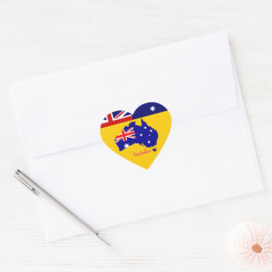 Australien Hjärtformat Klistermärke