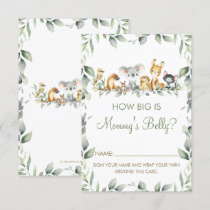 Australien Hur stort är Mamma Belly Game Card Inbjudningar