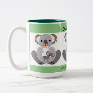 Australien - I kärlek KOALAS - Marsupial - natur Två-Tonad Mugg