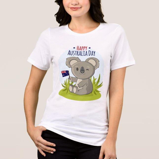 Australien i Koala Lycklig | HELGDAGAR T Shirt (Framsida)