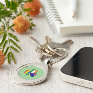Australien Irland Gay Pride Shamrock Swirl Silverfärgad Nyckelring