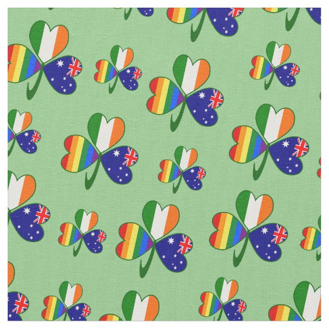 Australien, Irland Gay pride Shamrock Tyg (Närbild)