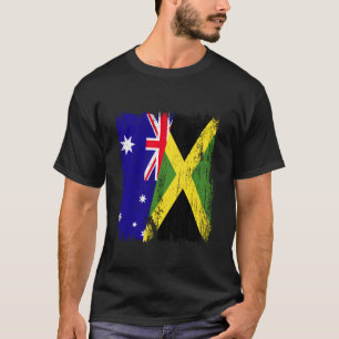 Australien Jamaica Halv Flagga Australiensisk Jama T Shirt