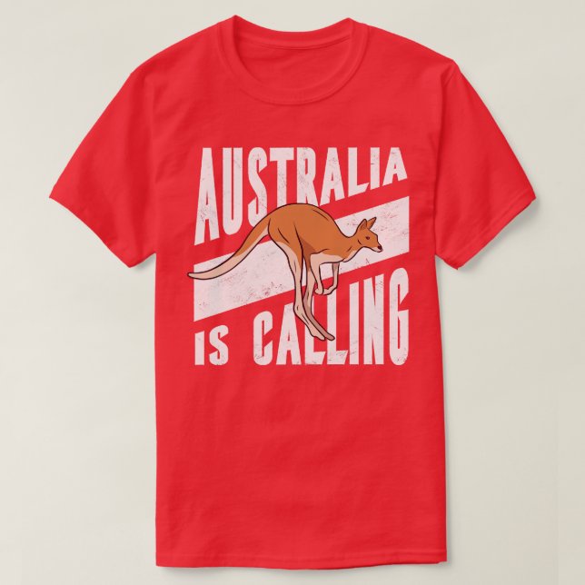 Australien kallar för Cute toon Kangaroo T Shirt (Design framsida)