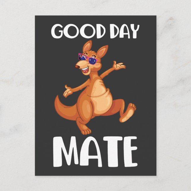 Australien Kangaroo Animal Australian Flagga Aussi Vykort (Framsida)