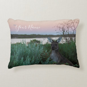 Australien Kangaroo Animal Wildlife Sunset Natatur Prydnadskudde