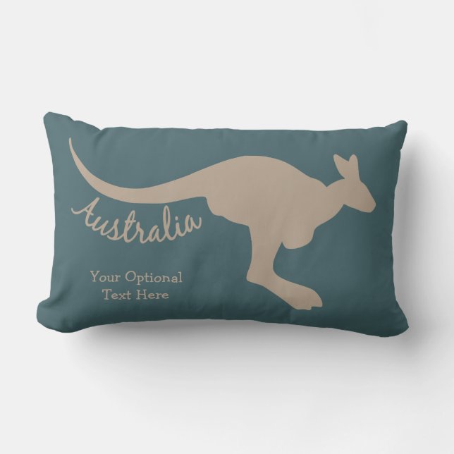 Australien Kangaroo anpassningsbar text och färg-k Lumbarkudde (Framsida)