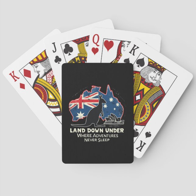 Australien Kangaroo Aussies land ned under Casinokort (Baksidan)
