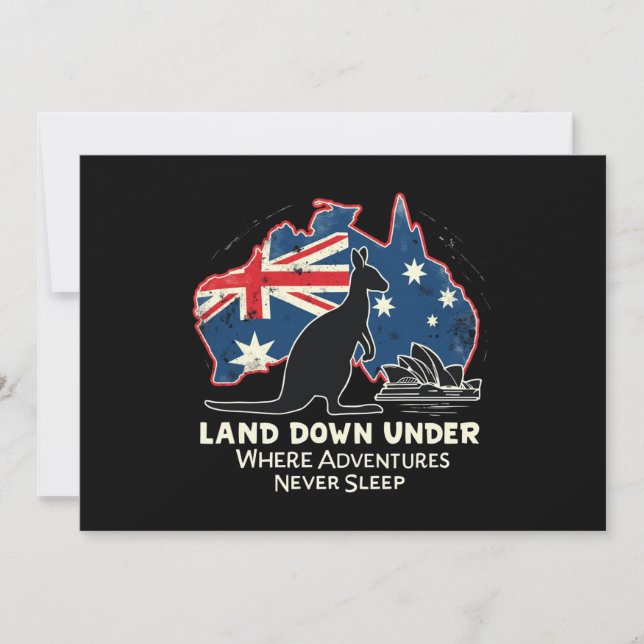 Australien Kangaroo Aussies land ned under Inbjudningar (Framsida)