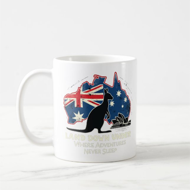 Australien Kangaroo Aussies land ned under Kaffemugg (Vänster)
