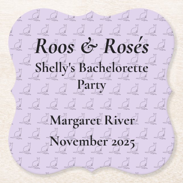 Australien Kangaroo Bachelorette Party Design Underlägg Papper (Framsida)
