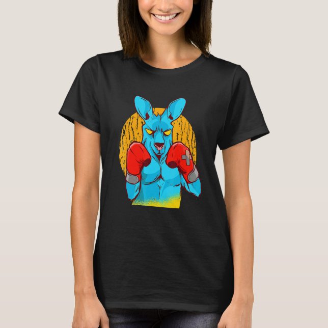 Australien Kangaroo Boxing Sport Training Boxer T Shirt (Framsida)