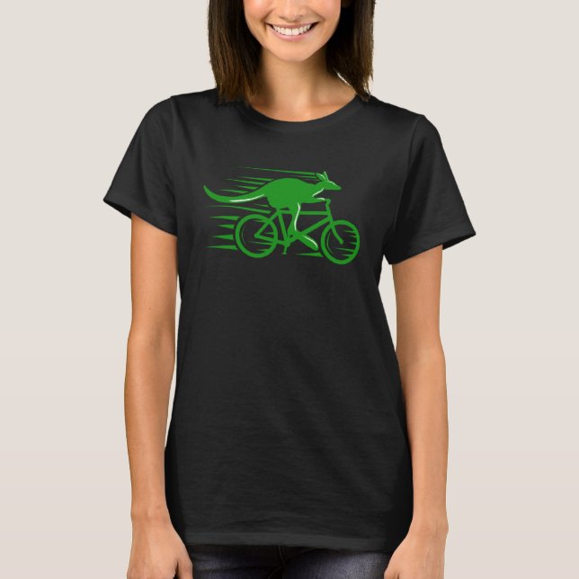 Australien Kangaroo Cyclist Cycling Biking Summer T Shirt (Framsida)