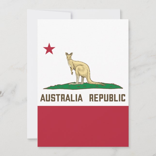 Australien, Kangaroo Flagga Kangaroo Inbjudningar (Framsida)