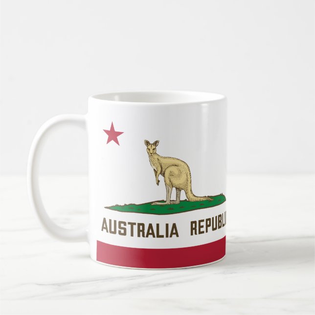 Australien, Kangaroo Flagga Kangaroo Kaffemugg (Vänster)