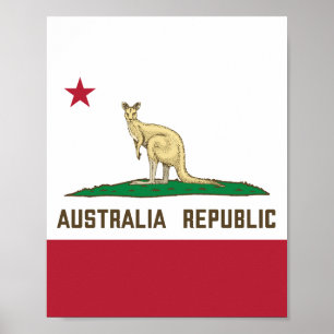 Australien, Kangaroo Flagga Kangaroo Poster