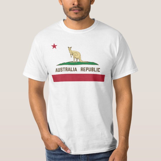 Australien, Kangaroo Flagga Kangaroo T Shirt (Framsida)