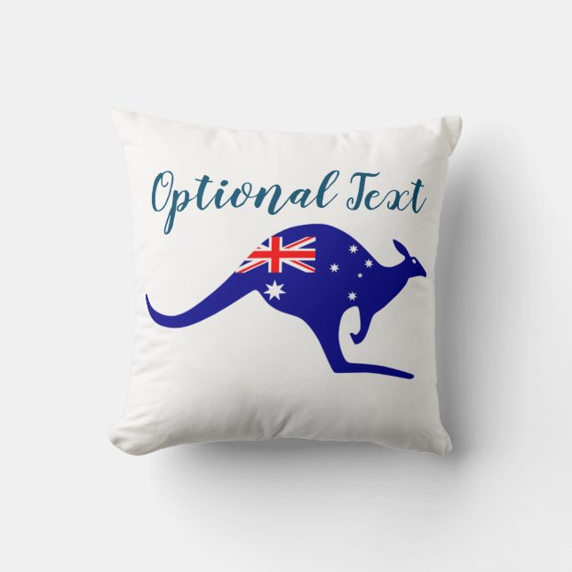 Australien Kangaroo & Flagga Kudde (Framsida)