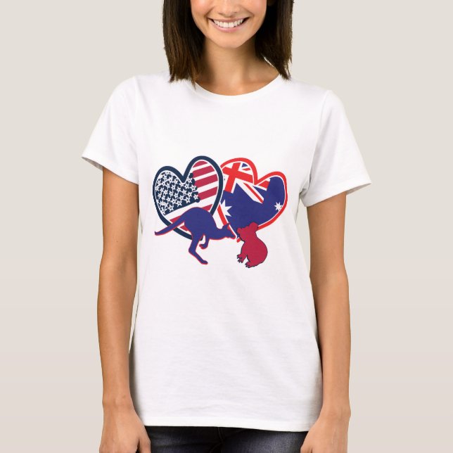 Australien Kangaroo Koala Kärlek T Shirt (Framsida)