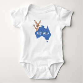 Australien Kangaroo med Australien Karta T Shirt