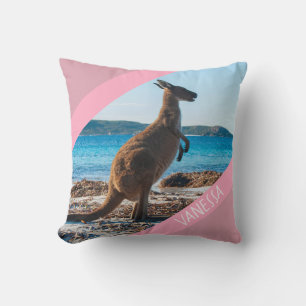 Australien Kangaroo på stranden, Rosa accent Kudde
