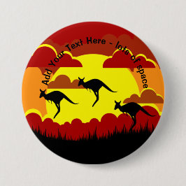 Australien Kangaroo Red Black Gult Badge Knapp