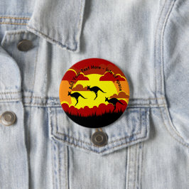 Australien Kangaroo Red Black Gult Badge Knapp