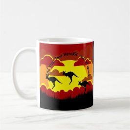 Australien Kangaroo Red Black Gult Kaffemugg