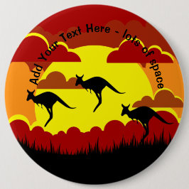 Australien Kangaroo Red Black Gult Large Badge Knapp