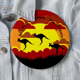 Australien Kangaroo Red Black Gult Large Badge Knapp