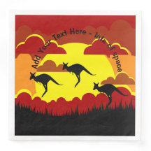 Australien Kangaroo Red Black Gult Serviette
