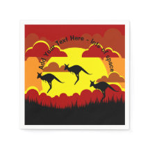 Australien Kangaroo Red Black Gult Serviette
