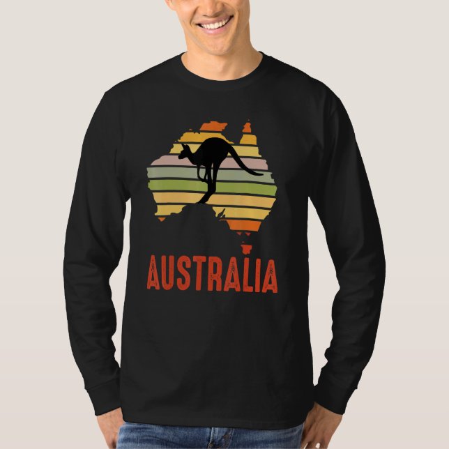Australien Kangaroo Retro Aussie Australian Souven T Shirt (Framsida)