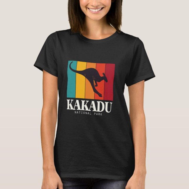 Australien Kangaroo Retro Kakadu nationalpark Souv T Shirt (Framsida)