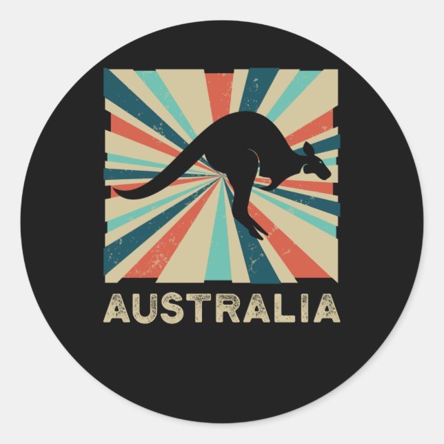 Australien Kangaroo Runt Klistermärke (Framsida)