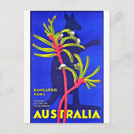 Australien, Kangaroo tass, australiska vilda blomm Vykort