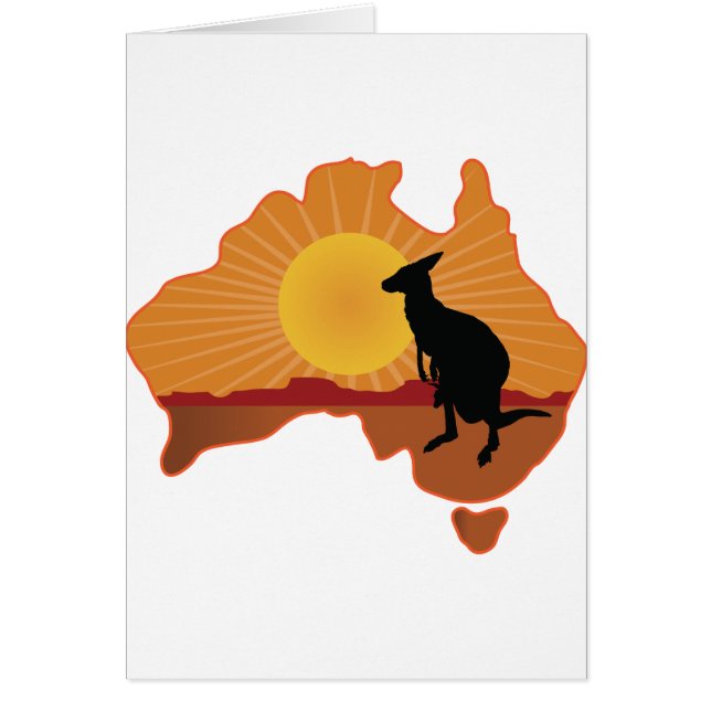 Australien känguru hälsningskort (Framsidan)