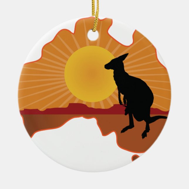 Australien känguru julgransprydnad keramik (Framsidan)