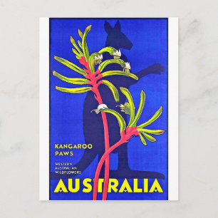 Australien, känguru klövar, australienska vilda bl vykort