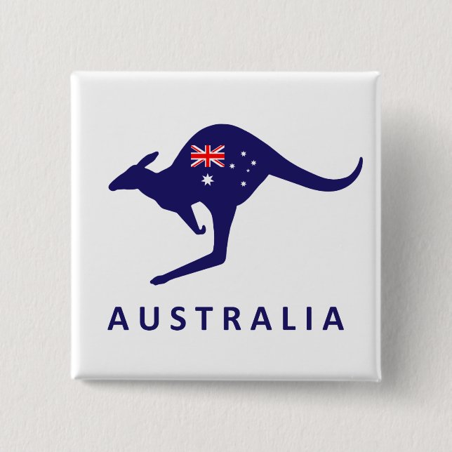 AUSTRALIEN KÄNGURUFLAGGA KNAPP (Framsida)