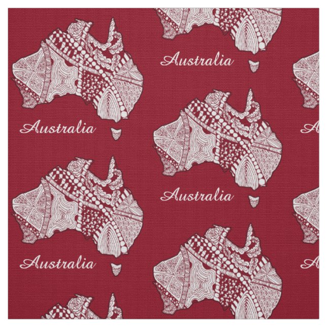Australien Karta Art Doodle Tyg (Provkarta)
