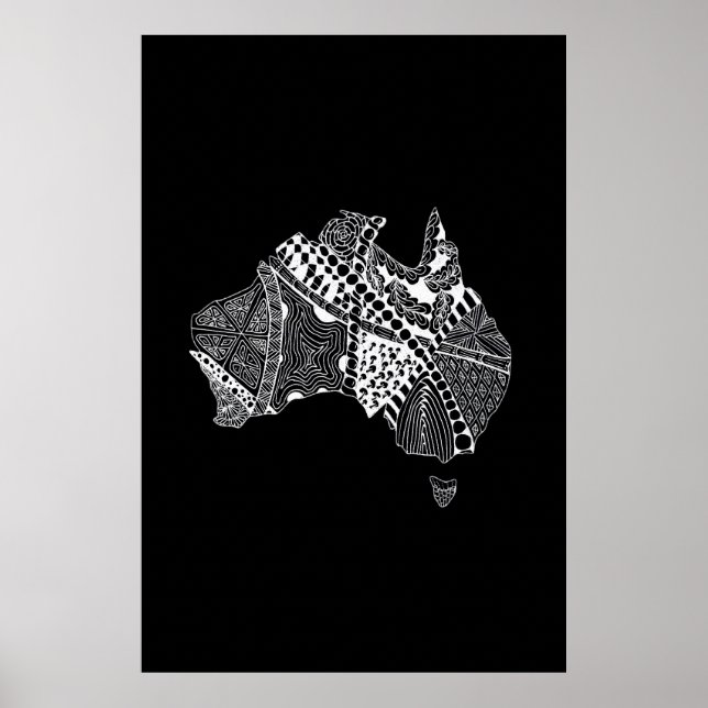 Australien Karta Aussie Aussie Aussie Oi Oi Oi Oi Poster (Framsidan)