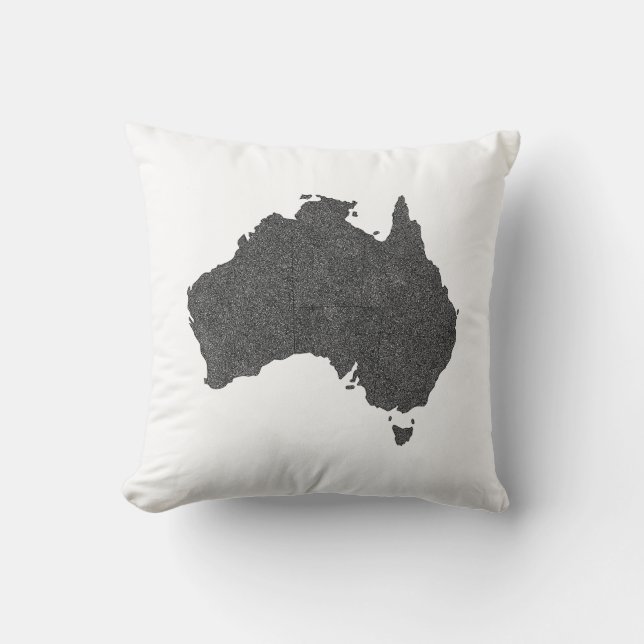 Australien Karta Design med Gömt Gräns Kudde (Framsida)