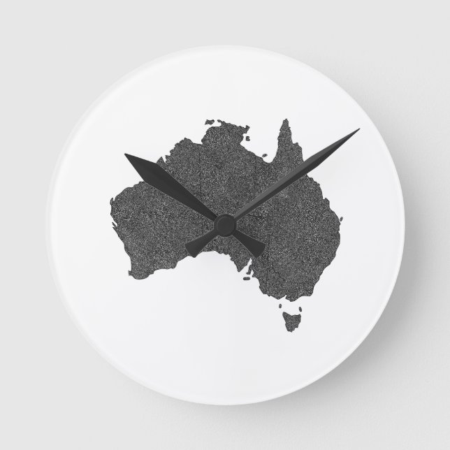 Australien Karta Design med Gömt Gräns Rund Klocka (Framsida)
